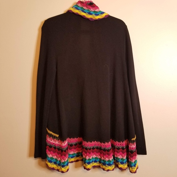 💫3 for $25!!! Jacqueline B Black Knit Sweater/Jacket Sz M - Picture 2 of 6